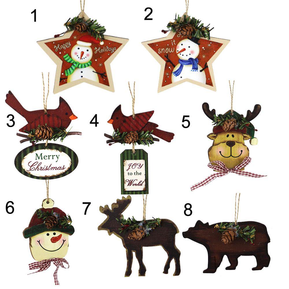 Phụ Kiện Treo Trang Trí Cây Thông Giáng Sinh Năm Mới 2022 Bằng Gỗ