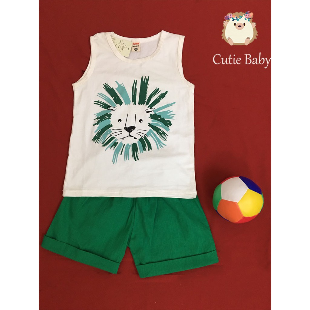 BỘ BÉ TRAI BA LỖ HÈ SƯ TỬ CHẤT COTTON ĐŨI MỎNG, MÁT, MỀM,MỊN,AN TOÀN CHO BÉ TỪ 15 - 23KG HÀNG VIỆT NAM