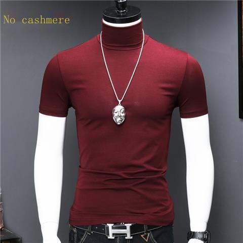 Áo Thun Tay Ngắn Cổ Cao Phong Cách Hàn Quốc Dành Cho Nam