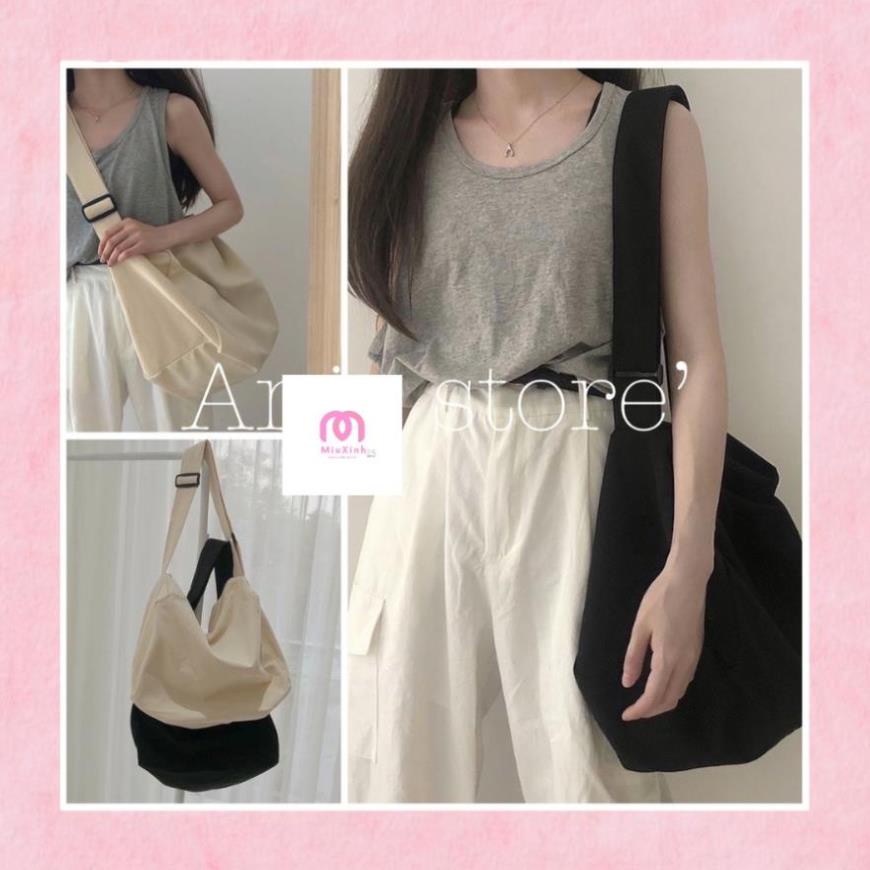 Túi Vải Đeo Vai Cỡ Lớn 🦋 Túi Xách Khóa Kéo Ngăn Nhỏ Dáng Rộng 2 Màu 🦋 _Miuxinh Shop
