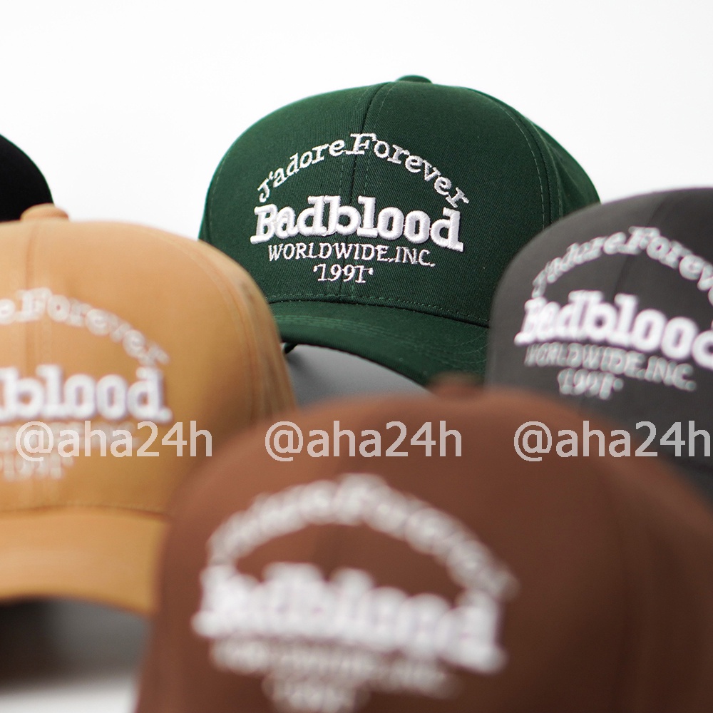 Mũ lưỡi trai kaki thêu chữ Badblood phong cách nón kết nan nữ AH1678