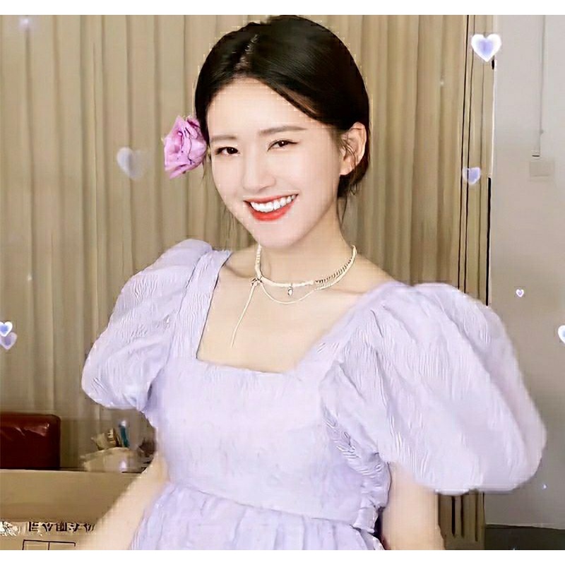 Váy babydoll công chúa bồng vai của Triệu Lộ Tư