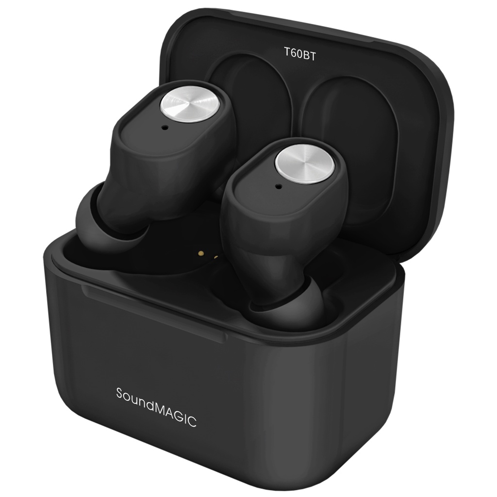 Tai Nghe Nhét Tai Bluetooth Không Dây SoundMAGIC T60BT Có Micro Chống Thấm Nước Màu Trắng Đen