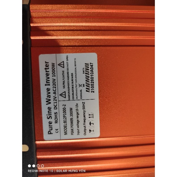 Solar Hưng Yên Máy Tạo Sin Tinh Khiết Cnbou_12V 1000W/2000W