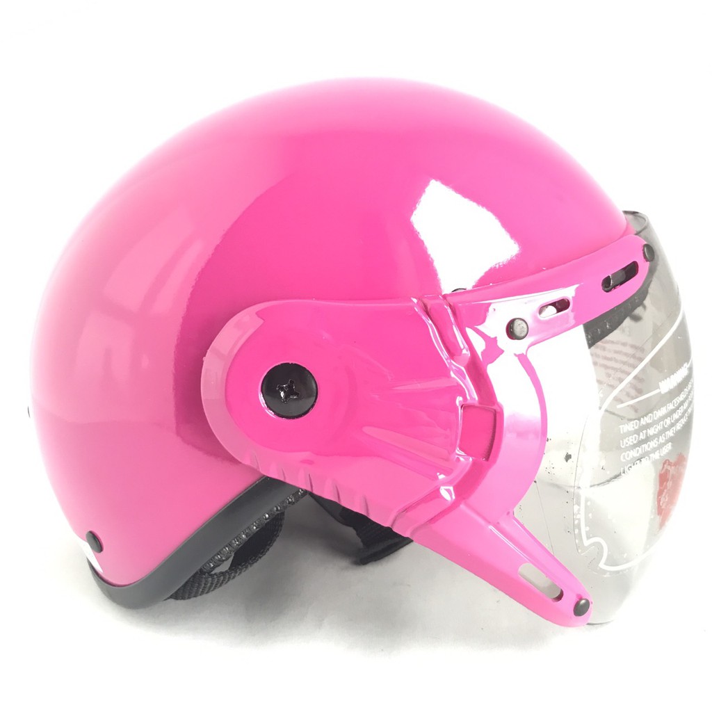 Nón bảo hiểm nửa đầu có kính - siêu xinh - V&amp;S Helmet - VS105K - Hồng cánh sen