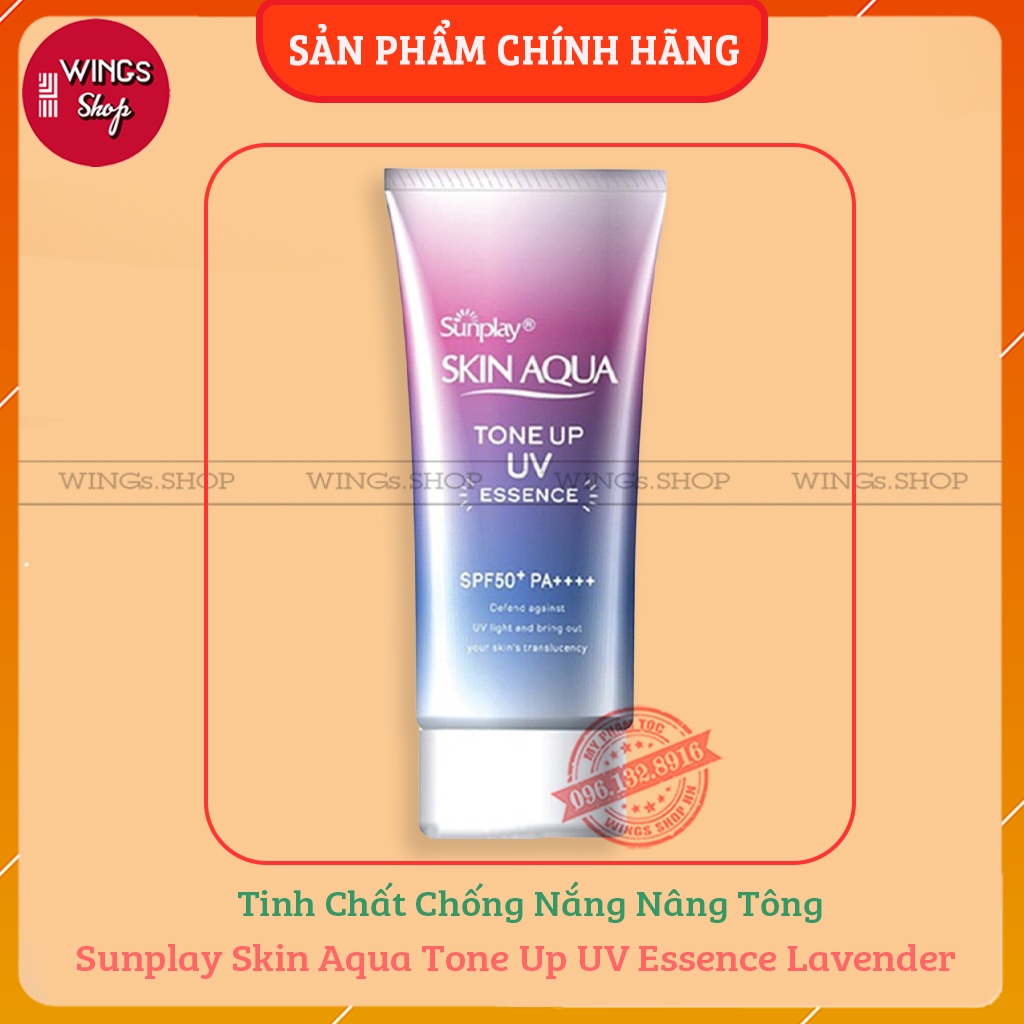 Tinh chất chống nắng nâng tông dành cho mọi loại da Sunplay Skin Aqua Tone Up UV Essence Lavender SPF50+ PA++++ (50g)