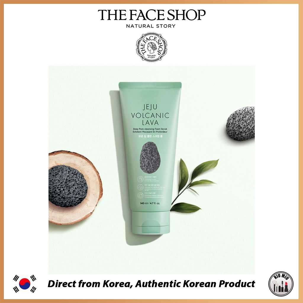THE FACE SHOP JEJU VOLCANIC LAVA Deep Pore-cleansing Foam Scrub 140ml *ORIGINAL KOREA*