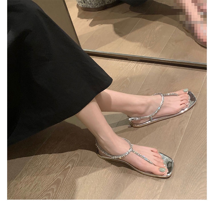 Jiashucheng Giày Sandal Đính Đá Thời Trang Mùa Hè Dành Cho Nữ