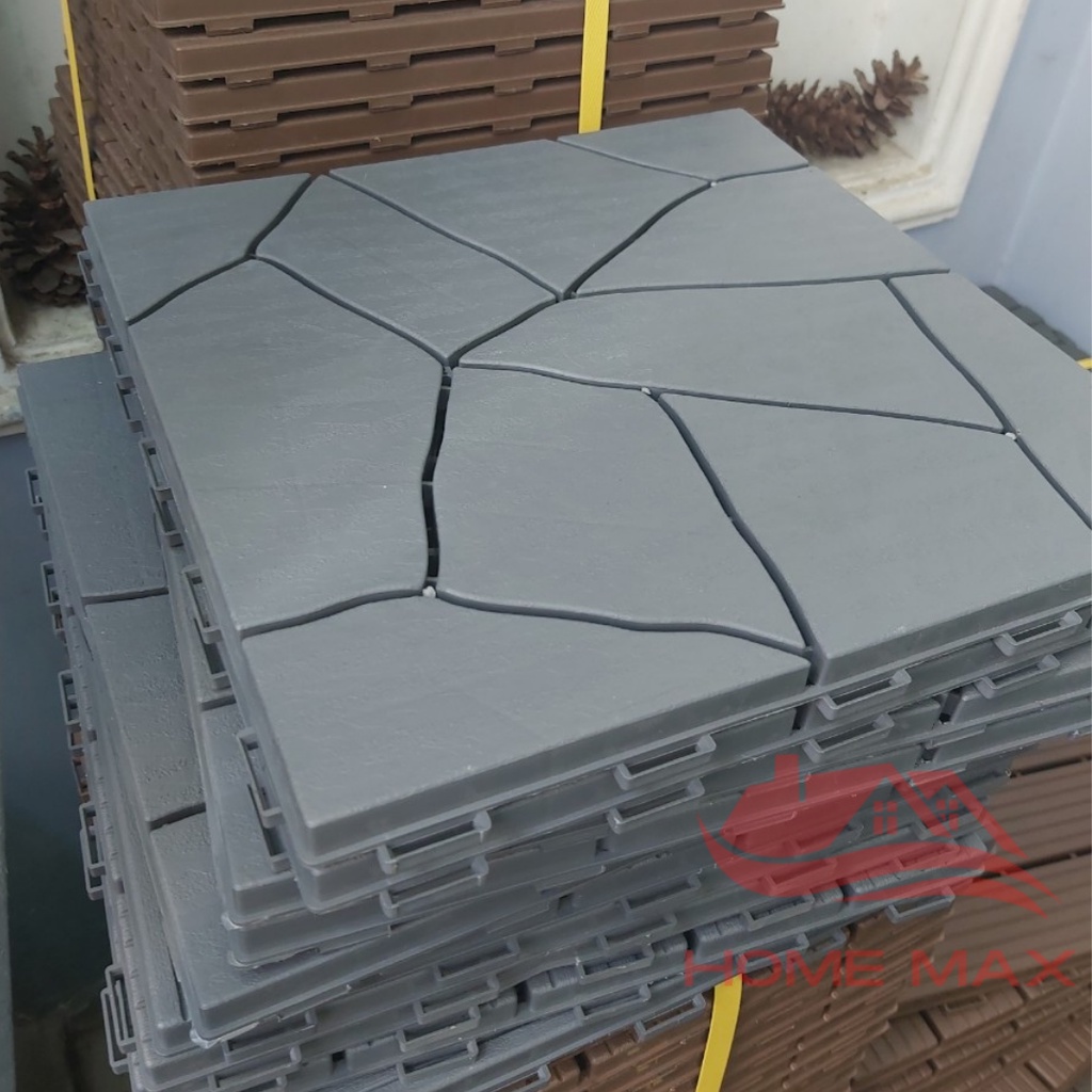 Vỉ Nhựa Lót Sàn Home Max Kiểu Viên Đá. Lót Sàn Nhà/Ban Công/Hồ Bơi/Nhà Tắm Sân Thượng, . Hàng VNXK