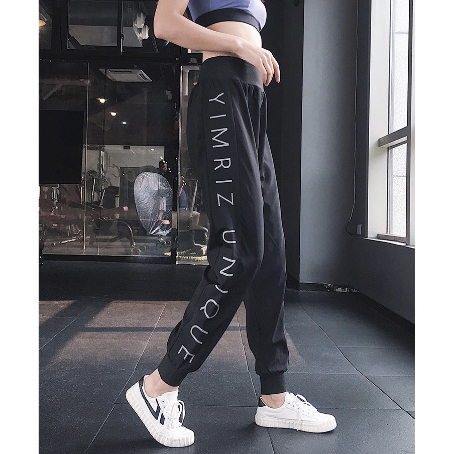 Quần Tập Gym Nữ Jogger Thể Thao Yim Cao Cấp Cá Tính