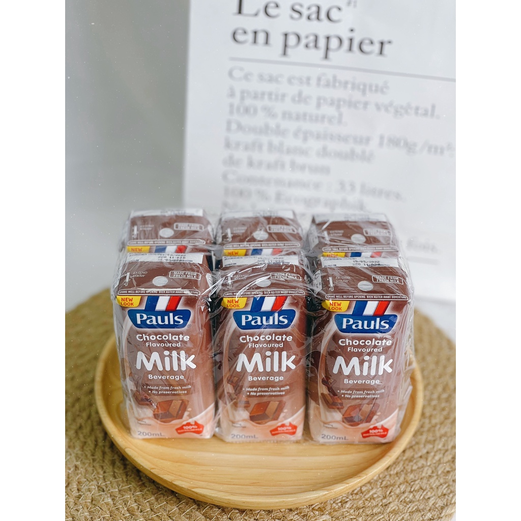 Sữa tươi Paul Úc lốc 6 hộp 200ml đủ vị [Date mới nhất]