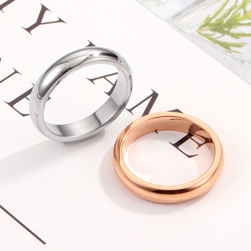 Nhẫn thép titan mạ vàng 18K thời trang Hàn Quốc xinh xắn