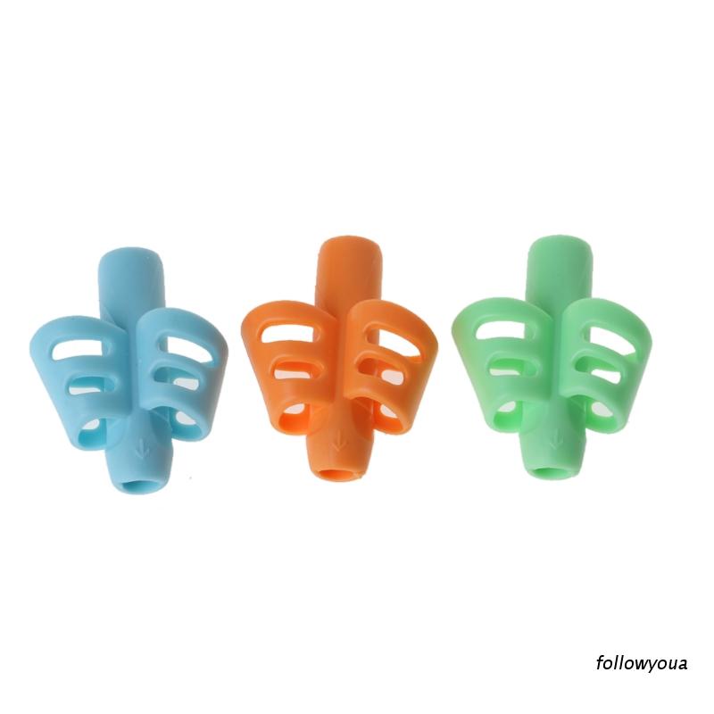 Bộ 3 Dụng Cụ Kẹp Bút Chì Silicone Hai Ngón Dành Cho Trẻ Em