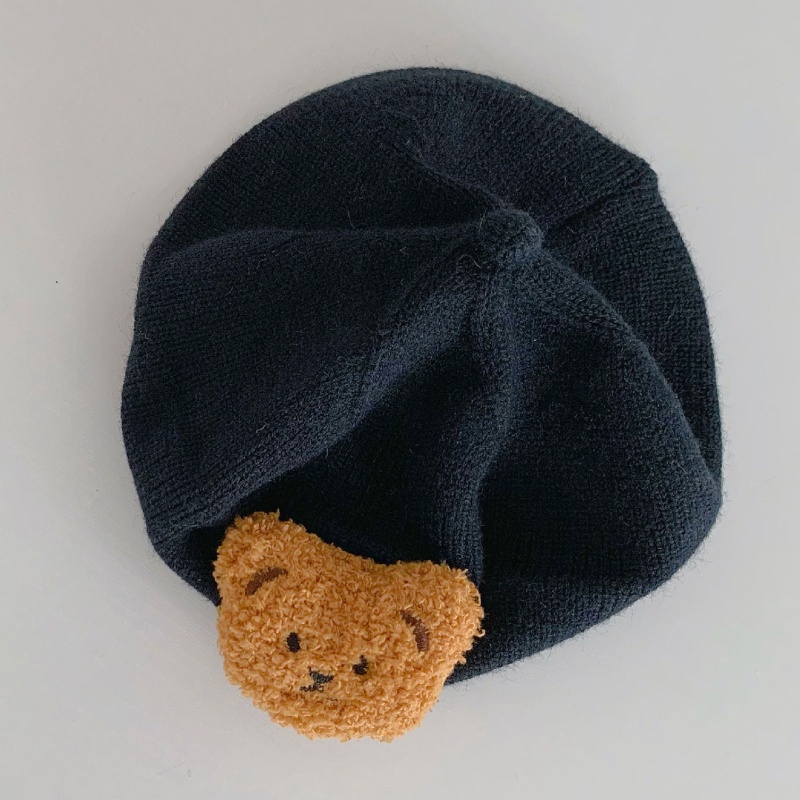 Mũ Len Beanie Hình Gấu Dễ Thương Cho Bé Sơ Sinh