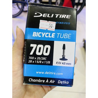 Ruột xe đạp deli tire 700c x 25 - 28c, hàng chính hãng sản xuất indonesia. van pháp