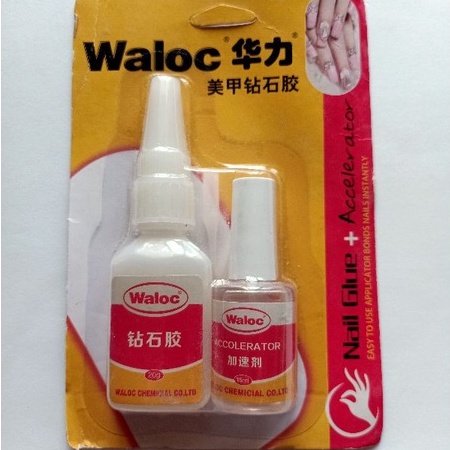 Cặp Keo gắn móng, đính đá Waloc 20g, 15ml