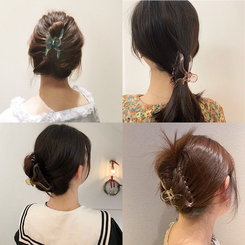 Kẹp tóc càng cua trong suốt nhiều màu dáng dài phong cách Hàn Quốc dành cho nữ -