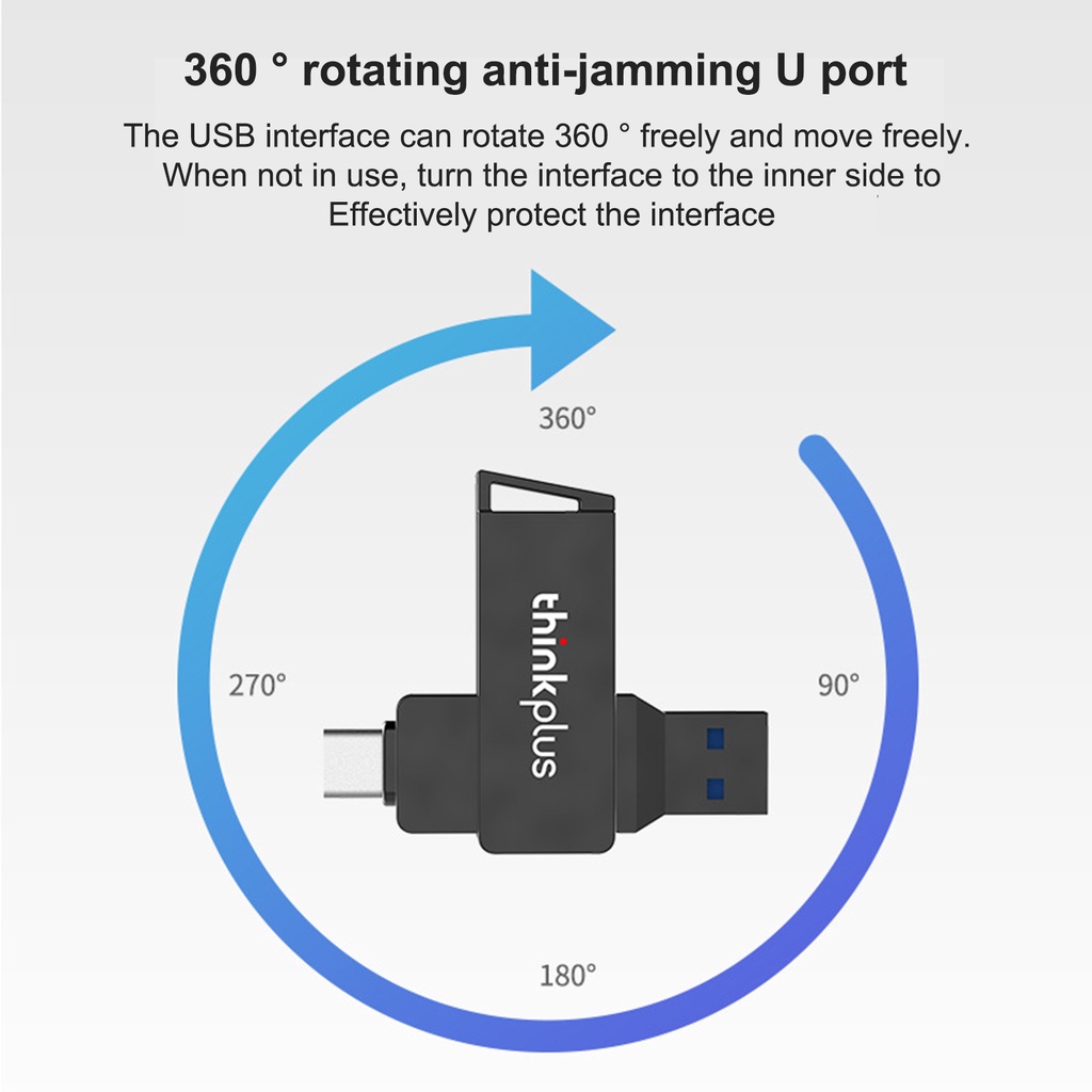 Đĩa U Lenovo Mu251 Usb 3.1 Type C 16g 32g 64g Xoay 360 Độ Cho Điện Thoại | BigBuy360 - bigbuy360.vn