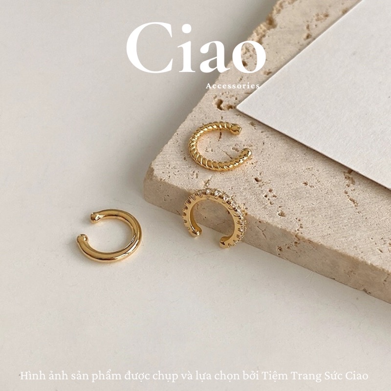 [BEST SELLER] Set 3 khuyên kẹp vành/ kẹp vành tai mạ bạc trendy mã 13 Ciao accessories