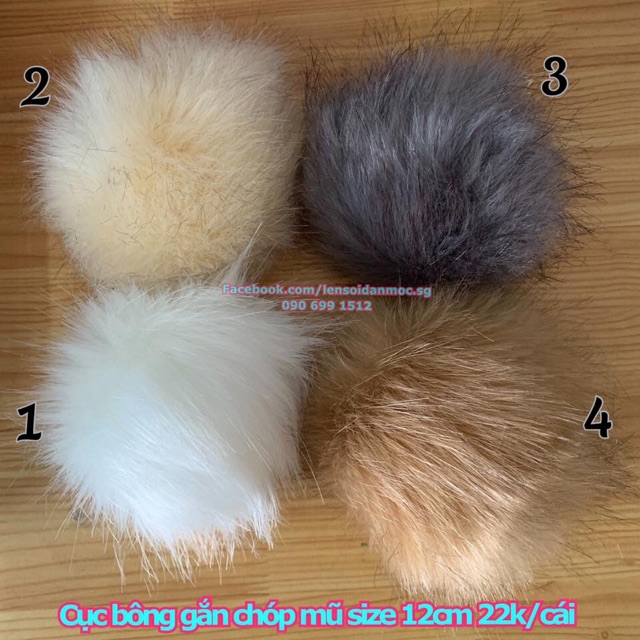 Cục bông gắn chóp mũ size 12cm