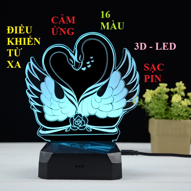 [XẢ KHO - BÁN LỖ]✨ĐÈN LED 3D - 16 MÀU- REMOVE - cảm ứng - trang trí decor