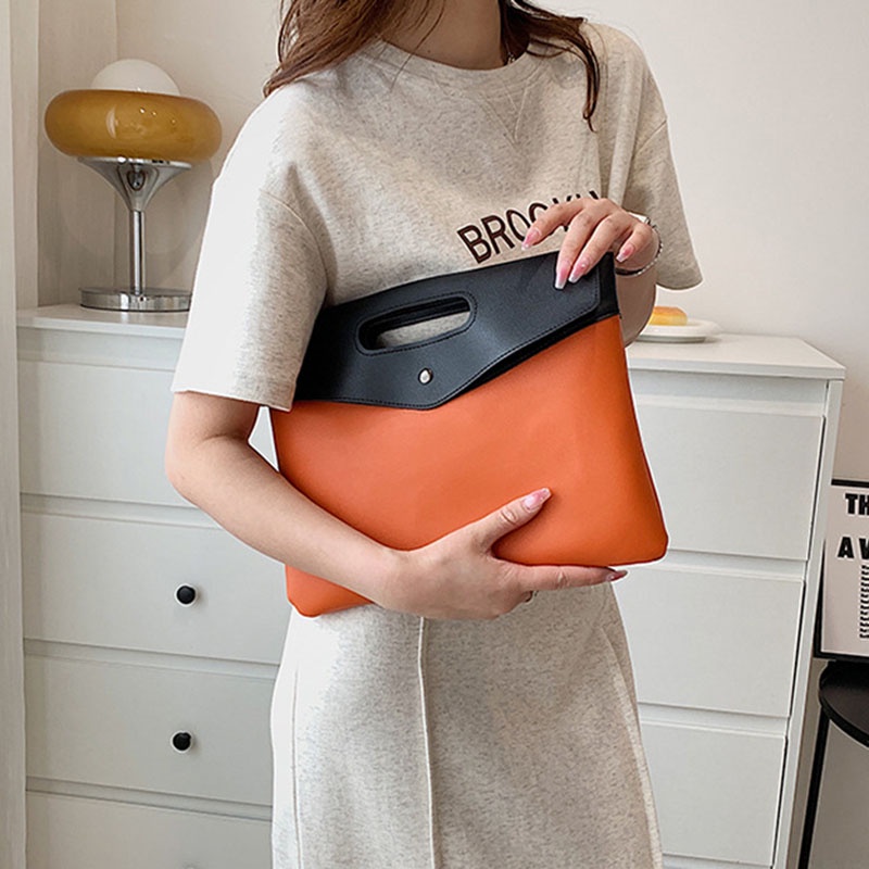 Túi xách tote IELGY cỡ lớn màu sắc tương phản thiết kế thời trang dành cho nữ