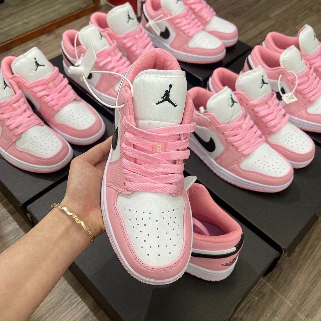Giày thể thao jordan low high hồng trắng cổ thấp cổ cao nữ dễ phối đồ Hót Trend 2022 Full box bill+Tặng dây