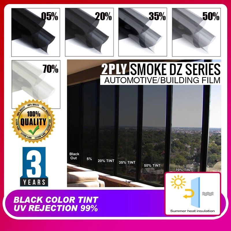 Keo Nhuộm Màu Đen 2PLy 5% 20% 35% 50% / Bộ 2 tấm phim dán chống nắng cho cửa kính xe hơi tiện dụng