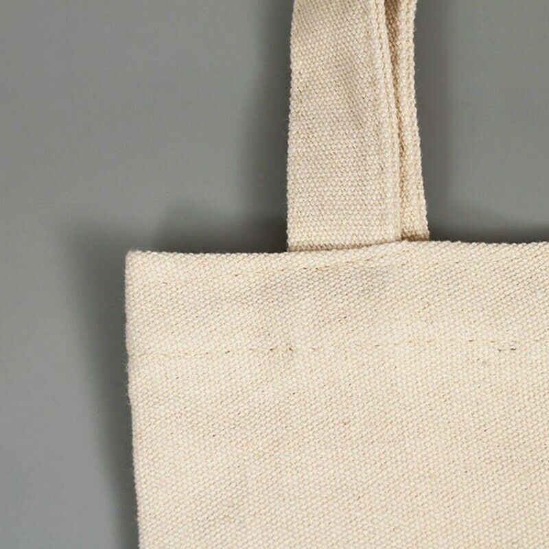 Túi mua sắm màu trơn chất vải canvas cotton kiểu dáng trẻ trung dành cho nam và nữ