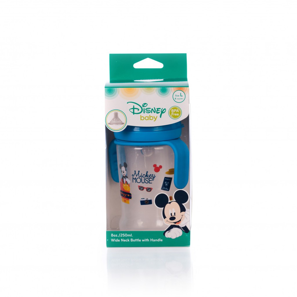 [Mã FMCGMALL - 8% đơn 250K] Bình sữa DISNEY có tay cầm / cổ thường / cổ rộng (125ml, 250ml)