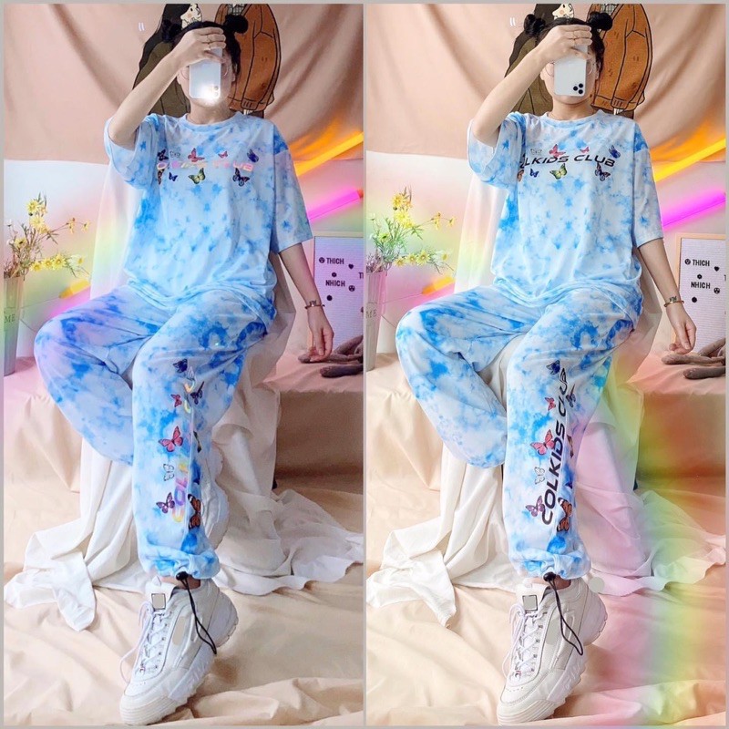 Cả Set Loang 3D Phản Quang COLKIDS CLUB(Quần LongPant-OverTee)