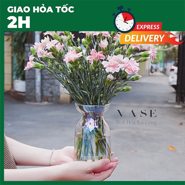 Lọ thủy tinh có miệng đỡ - size nhỏ - cắm hoa để bàn