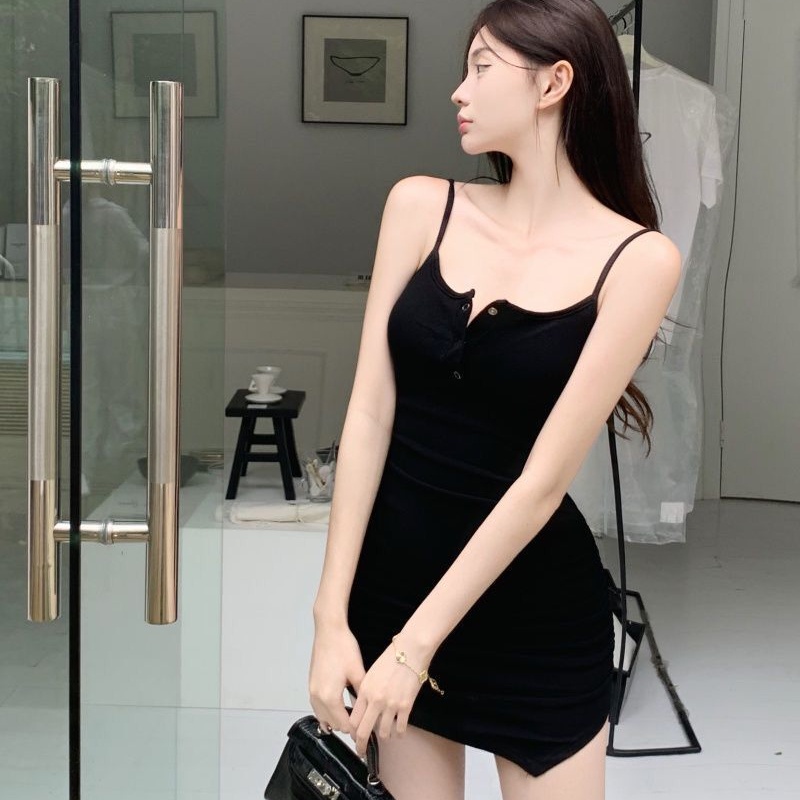 Đầm PERTY hai dây ôm eo phong cách Hàn Quốc thời trang mùa hè kiểu mới dành cho nữ