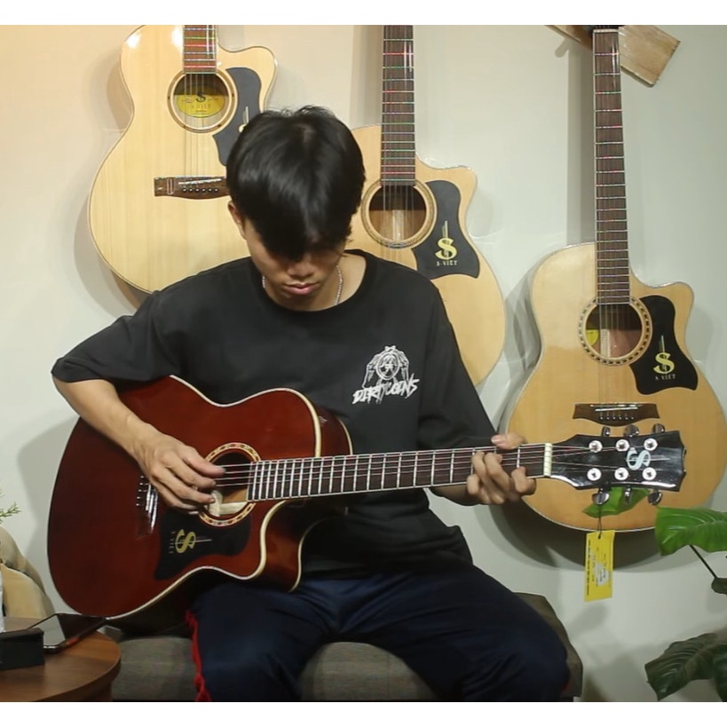 Đàn guitar acoustic gỗ thịt, có ty, có EQ kết nối loa mã CV120Pro, CV135, CV25 và CVAC25 chính hãng S Việt