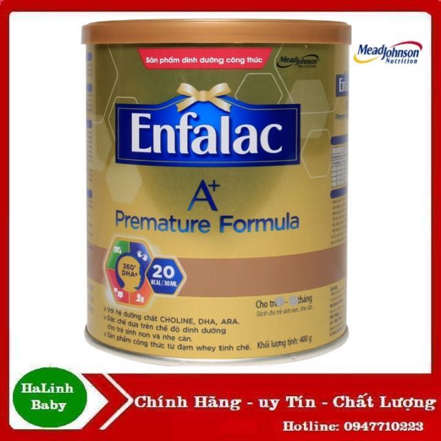 [Mẫu mới] Sữa Enfamil A+ thay thế Enfalac A+ Premature Formula (400g) Dành ho trẻ sinh non