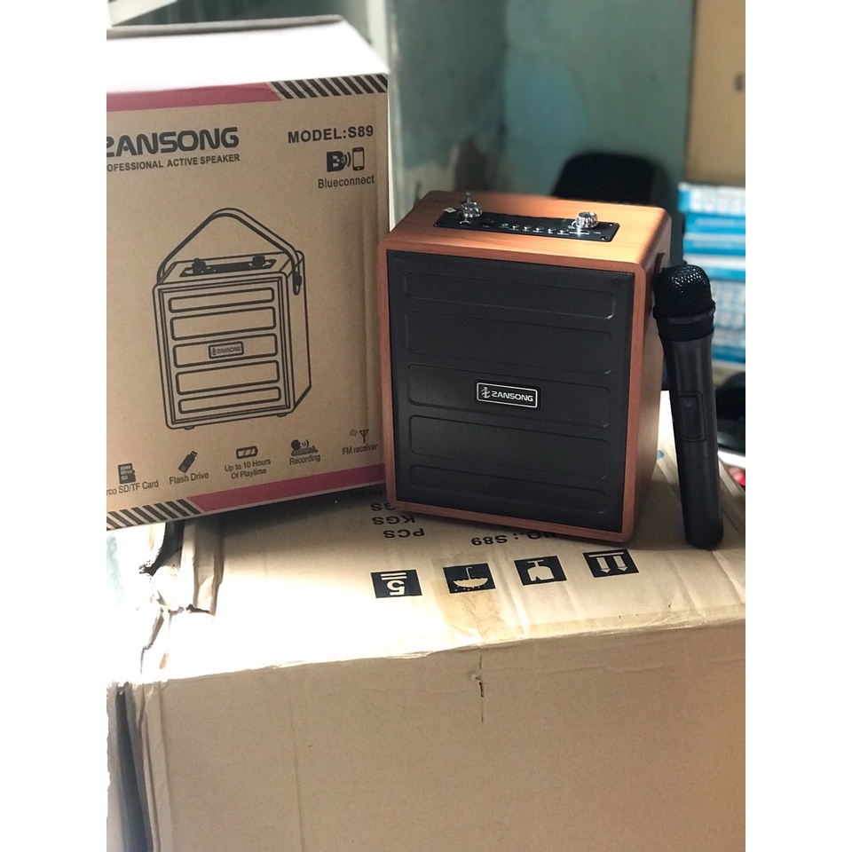 Loa Karaoke Bluetooth Zansong S89, kèm micro không dây