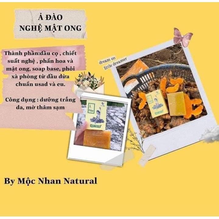 XÀ PHÒNG TẮM, SOAP, XÀ BÔNG NGHỆ MẬT ONG Ả ĐÀO MỘC NHAN DƯỠNG TRẮNG DA, GIẢM THÂM HIỆU QUẢ