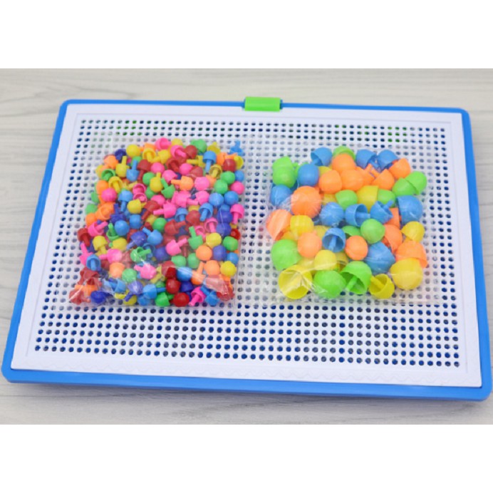 Đồ chơi xếp hình 296 chi tiết hạt nấm nhựa cho bé thỏa sức sáng tạo - có giấy hướng dẫn cách chơi