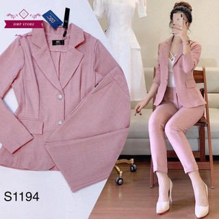 (Hàng thiết kế) SET VEST hồng S 0194