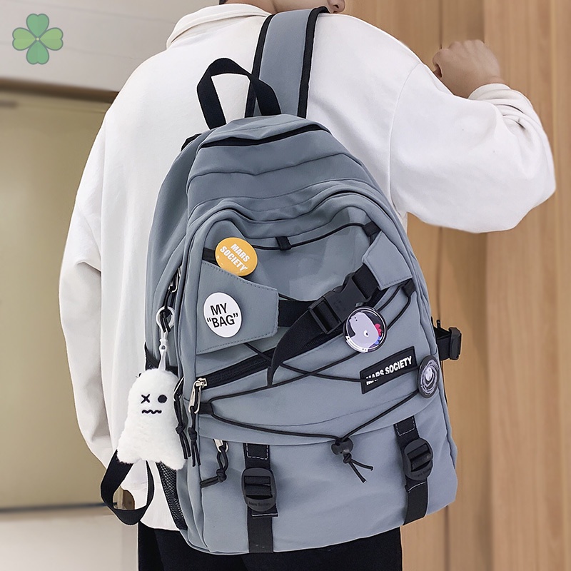 Ba Lô Đi Học / Du Lịch Bằng Nylon Phối Lưới Thời Trang Cho Nam Và Nữ