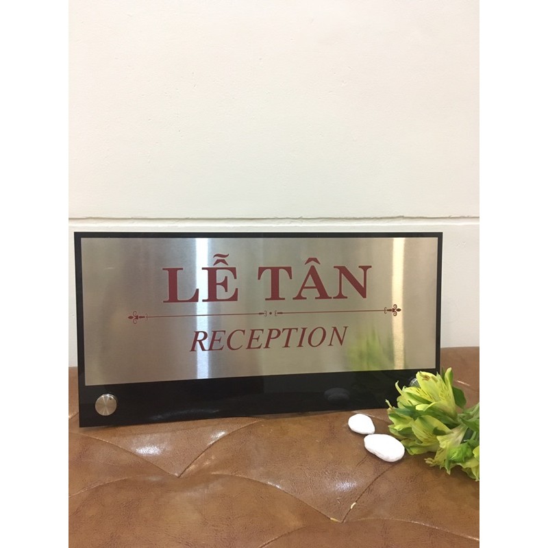 Biển Lễ Tân, Bảng Reception Khách Sạn, Nhà Nghỉ, Cơ Quan,Mặt Inox Đế MiCa-Mythuathanoi