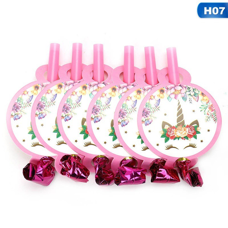 Bộ dụng cụ trang trí tiệc sinh nhật hình kỳ lân dễ thương cho trẻ nhỏ