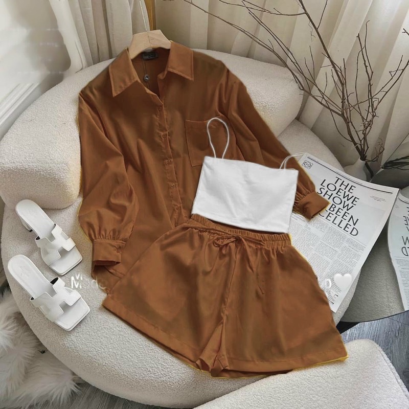 BIGSIZE Sét sơ mi tặng kèm áo 2 dây 50-90kg