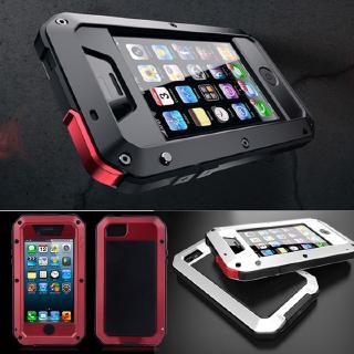 Ốp Lưng Chống Nước Chống Sốc Làm Từ Nhôm Với Kính Cường Lực 3 Màu Cho IPhone 4 4S