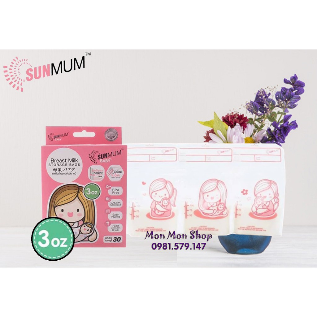 Hộp 30 túi trữ sữa Sunmum 100ml