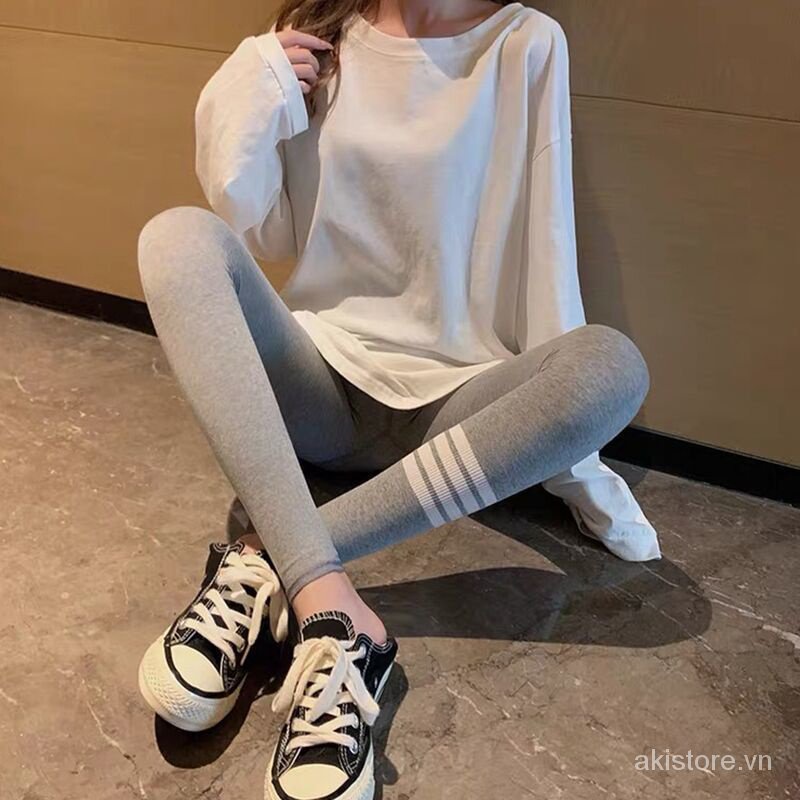 Quần Legging Thể Thao Họa Tiết Kẻ Sọc Thoải Mái Thời Trang thu đông Cho Nữ pTdN