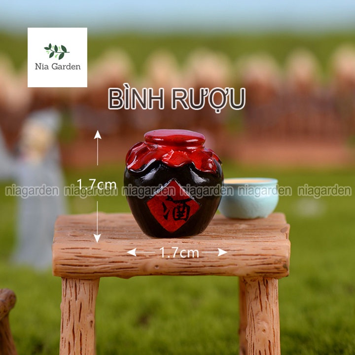 Tiểu cảnh bộ bàn ghế mini làm mô hình trang trí decor chậu cây vườn terrarium hồ cá Nia Garden N5