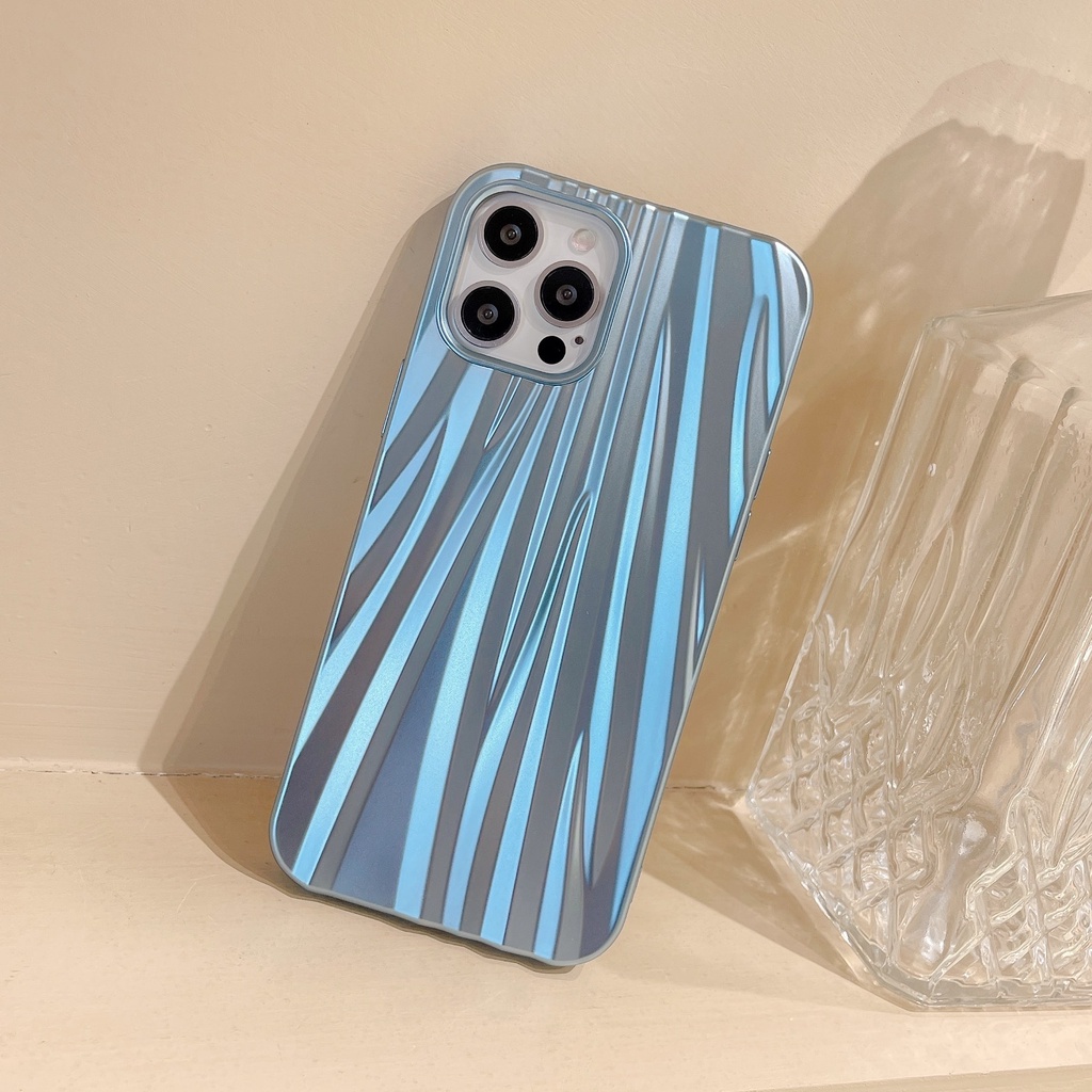Ốp Điện Thoại Màu Xanh Nhạt Mạ Điện 3D Chống Sốc Bảo Vệ Toàn Diện Cho iPhone 13/12/11/X
