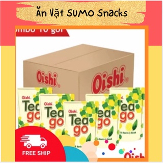 Combo 10 túi nước Oishi Trà Xanh Vị Chanh TeaGo (190ml/túi)-Ăn Vặt Sumo Snack