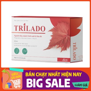 Viên uống đông y TRILADO Hộp 20 viên chữa trĩ từ lá nho đỏ trị Dứt điểm TRĨ NỘI- TRĨ NGOẠI